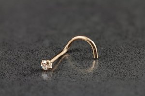 14kt Rose Gold and CZ Nose Screw