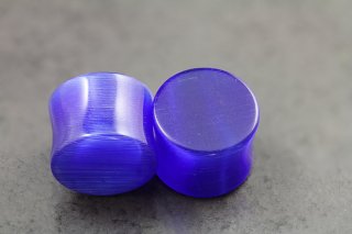 Blue Cats Eye Glass Plugs