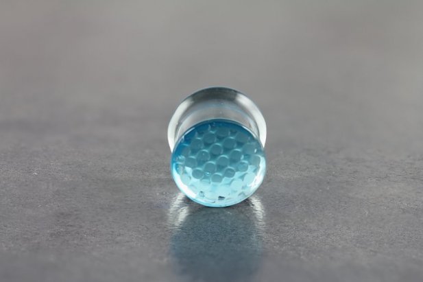 Blue Honeycomb Glass Flared Plugs Purely Piercings