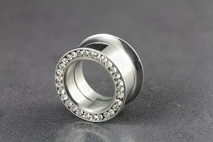 Cubic Zirconia Double Flared Tunnel