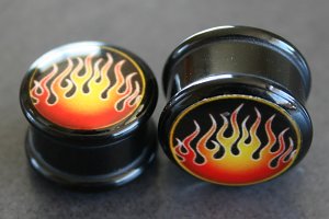 Flames Logo Acrylic Plugs