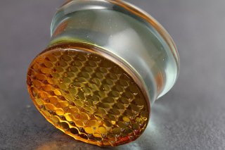 Golden Honeycomb Glass Flared Plugs