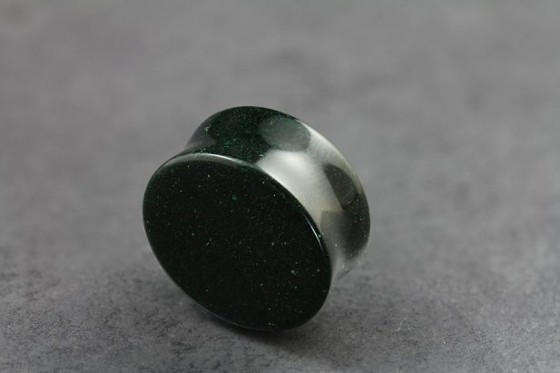 Green Goldstone Double Flared Plugs