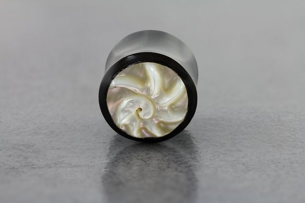 Nautilus Mother of Pearl Inlay Organic Horn Saddle Plugs