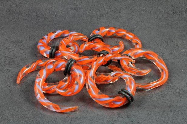 Orange and Blue Pyrex Spiral Talon