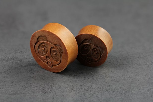 Panda Face Wooden Plugs