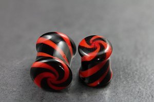 Pyrex Glass Black and Red Licorice Plug