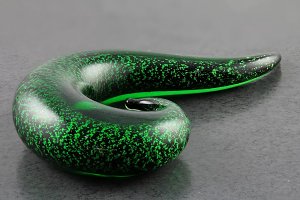 Pyrex Glass Green Glitter Drop