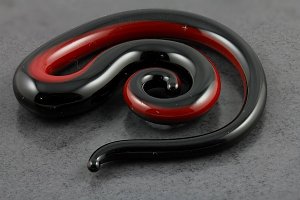 Red and Black Pyrex Glass Spiral