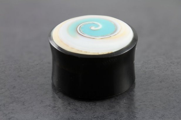 Shell Inlay Horn Organic Plugs