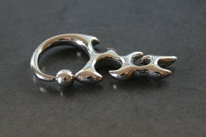 Tribal Flames Captive Bead Ring